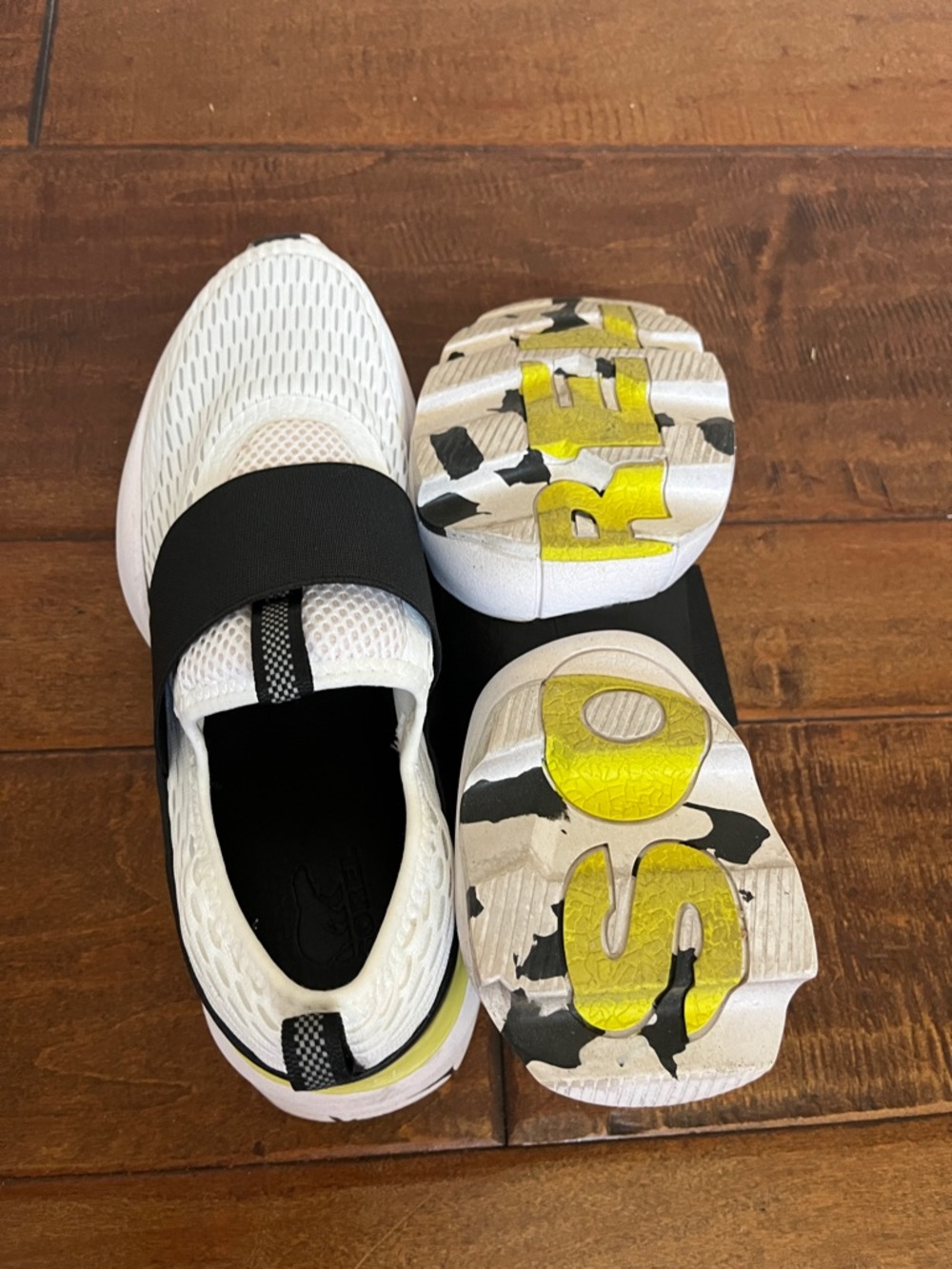 SOREL White Slip-On Athletic Sneakers with Black Strap - Picture 5 of 5